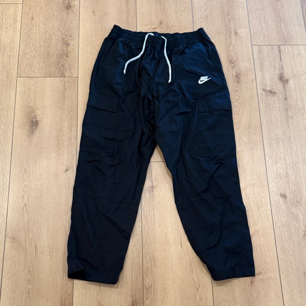 Nike Black Sweatpants with White Drawstring